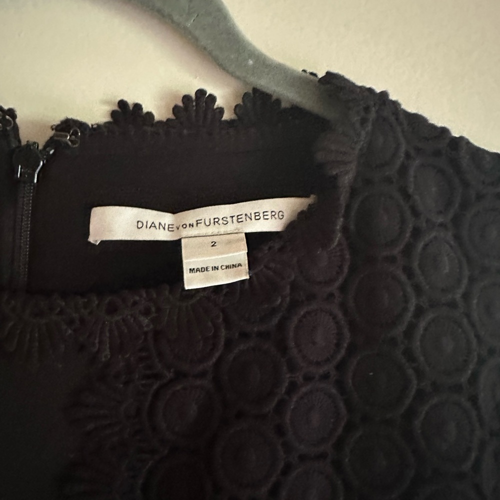Diane von Furstenberg Black Textured Dress